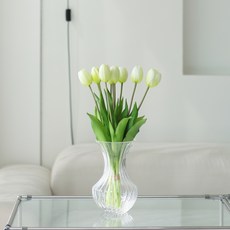 Haru Gonggan 芒果鬱金香人造花 10入, 白色