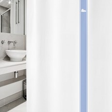 北歐風格浴簾 sc909+不鏽鋼掛鉤 12入+窗簾掛桿 白色, 混色