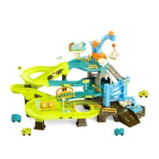 happyplay 幼兒用恐龍起重機停車塔玩具組, 隨機出貨