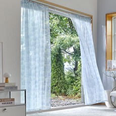 Modern House Rafinirla Toile 透光穿桿式長窗簾, 藍色, 1個