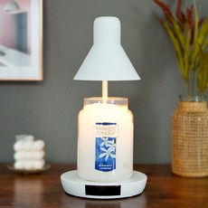 YANKEE CANDLE 遙控蠟燭加熱燈+蠟燭 L號+燈泡組 2入, 白色(蠟燭加熱燈)+Midnight Jasmine(蠟燭)