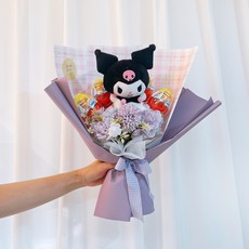 러블리팜 조화 산리오 킨더조이 DIY 꽃다발, 1개, 쿠로미