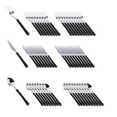 파티해 플레이팅 커트러리 세트, 블랙, 스푼 20p + 포크 20p + 나이프 20p, 1세트