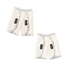 GGOOMDUBOO 孩童印花邊紋揹帶口水巾 2款 各2條組, C款(藍色花+復古葉子), 1組