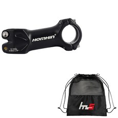 HomHin 自行車把立 31.8 x 90 毫米 + 獨家袋套組 CYYP-85PU, 黑色（莖）, 1套