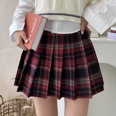 jalbba jean 學院風格紋百褶迷你裙