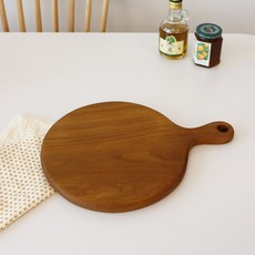 Bueokdaom 柚木抗菌圓形砧板, 1個, 棕色