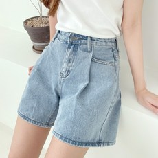 JAL BBA JEAN 女款細褶牛仔四分短褲