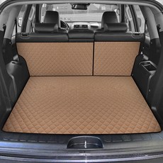 지엠지모터스 퀼팅가죽 차량용 트렁크매트 풀셋트, 모하비 더마스터 5인승 19년~, 새들브라운