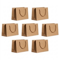 언더보스 무지 쇼핑백 가로형 12 x 15 x 6 cm, 크라프트, 7개