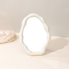 波浪桌上型鏡子, 白色