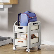 縫隙塑膠多用途移動式收納推車 低款 HR1274, 2層, 混合色