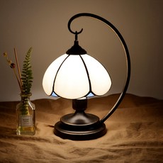 ALLLUMI 彩繪玻璃C復古立燈, 藍色乳白