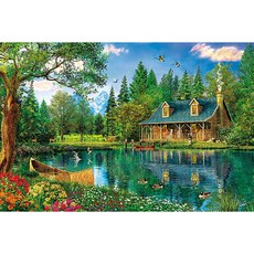 水晶湖畔小屋拼圖 APP-1000-768, 1000件, 混色