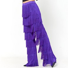 dancedome 流蘇長褲 LDP20000, 深紫色