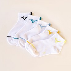 Mizuno 美津濃 兒童重點標籤短筒彩色混搭襪5雙組