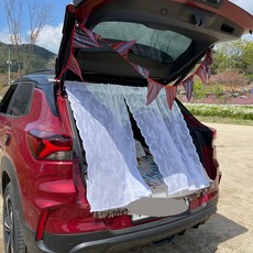 Kate Garden 露營車宿窗簾 2入 + 綁帶 2入 + 伸縮桿 + 收納袋組合, 波浪