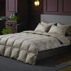 La Pomme 印花絎縫鵝絨棉被, 深灰色