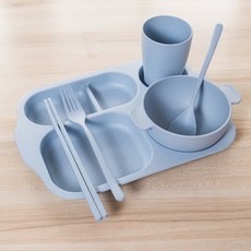 ECOM 分格餐盤6入組 象牙白, 藍色, 1套