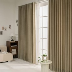 ARACNE Lavie 記憶塑形遮光窗簾 掛鉤式 2入, 米色