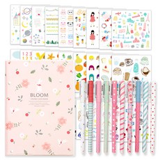 2Youngdesign 貼紙 28 種 + 2Youngdesign 彩色中性筆 10 種 + 現金簿套組, 隨機發貨（現金簿）, 1套