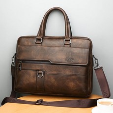 復古皮革公事包, 深棕色