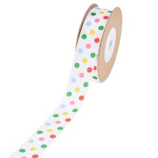 Inp 緞面印花緞帶 20mm, 02點, 1個, 22m