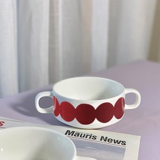 도매토피아 메이드 도자기 수프그릇, 레드, 1개