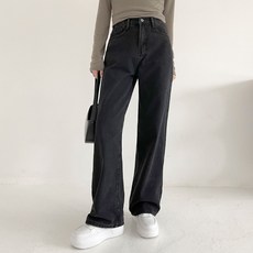 Planday 女款水洗無彈性大尺碼寬版牛仔褲 短版