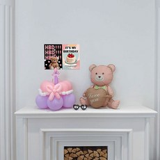 P&B UNITY 小熊氣球蛋糕馬卡龍愛心組, 1套, 18 粉紫色