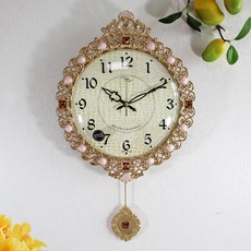 무소음 크라운 나비 금도금 주물 추벽시계 HSC-511G, 혼합색상