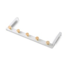 Market Plan 纖薄門後原木掛勾, 1個, 白色