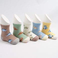 VIVA7 兒童用 Ditto 恐龍防滑襪 5雙組