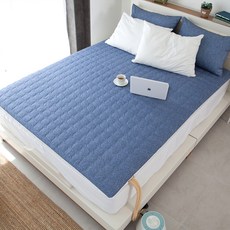 Dranche 生活防水絎縫水暖墊床包, Light navy