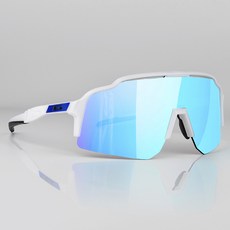 gabin Style Horn 大尺寸運動太陽眼鏡 G106 + 度數夾片組, C05 白色天空鏡面鏡片(太陽眼鏡), 隨機出貨(矽膠環), 1套