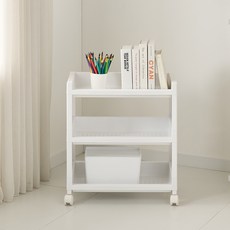 Nemota 移動式手推車 縫隙洗衣間收納架 3層, 1個, 白色