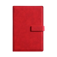 Black Swan天鵝絨磁扣商務筆記本, 紅色