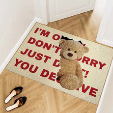 Fix9 玄關線圈地墊, 紅色小熊, 1個