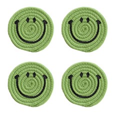 마켓에이 스마일 로프패드 코스터 4p, 그린