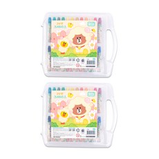 LINE FRIENDS 叢林熊大 蠟筆 白色, 24色, 2個