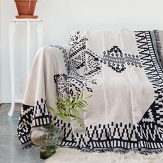 Life Room北歐風沙發套, 靛藍黑+白