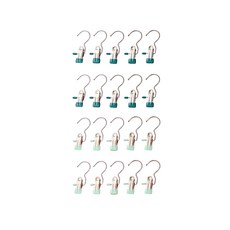 모든양품 금속 클립 스테인리스 후크 2종 x 10p 세트, 1세트, 그린, 민트