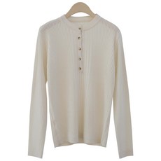 Zenith 女款圓領羅紋鈕扣圓領針織衫 n1707