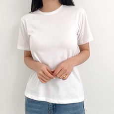 잘빠진 여성용 통기성 기본 무지 반팔 티셔츠