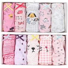 bonumam 女童狗狗粉紅圖案內褲10件組