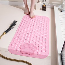 데이소이 고양이 발바닥 흡착 욕실 욕조 매트 70 x 40 cm, 핑크, 1개