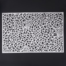 한봄누리 직사각 꽃무늬 펀칭 장식 PVC 테이블 매트, 실버, 2개, 45 x 30 cm