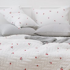 tacca tacca 水果圖案水洗棉絎縫兩用被枕套組