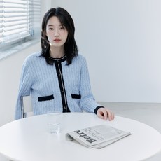 Mind Bridge 女款麻花編織圈圈紗開襟衫 MYCD2212