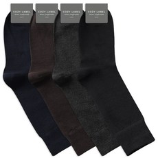 COZY LABEL 男士用4股棉紗素色紳士西裝襪4雙組